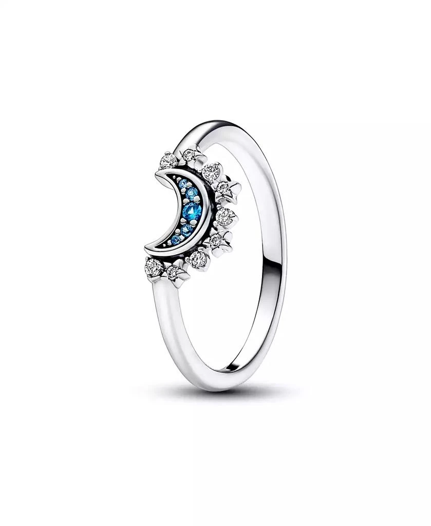 商品PANDORA|Cubic Zirconia Moments Celestial Blue Sparkling Moon Ring,价格¥335,第3张图片详细描述