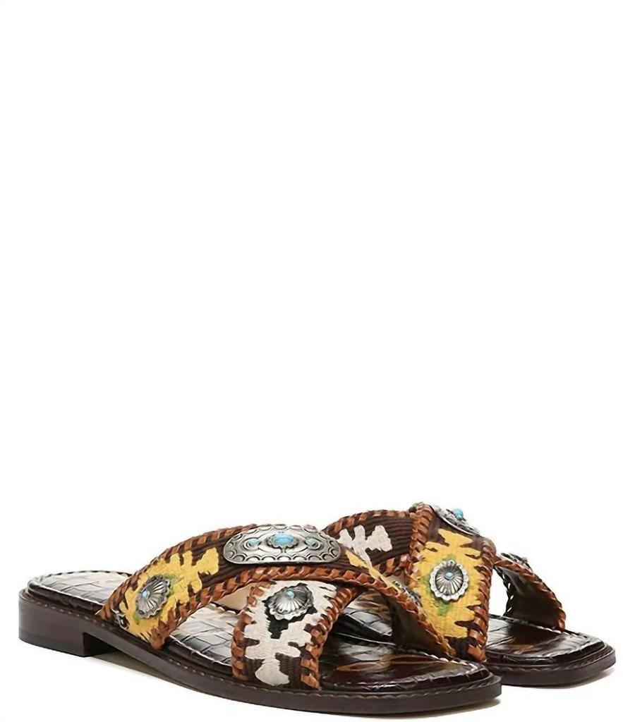 商品Sam Edelman|Needlepoint Southwestern Sandal in Brown,价格¥754,第5张图片详细描述