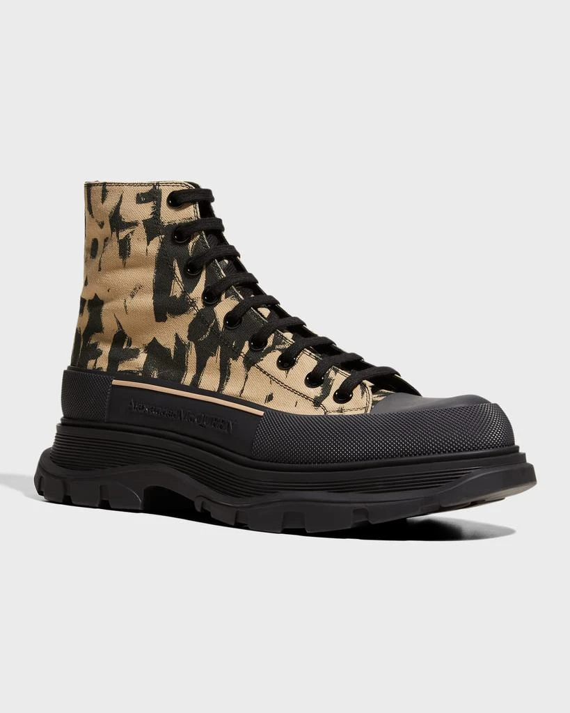 商品Alexander McQueen|Men's Tread Slick Graffiti High-Top Sneakers,价格¥2506,第4张图片详细描述