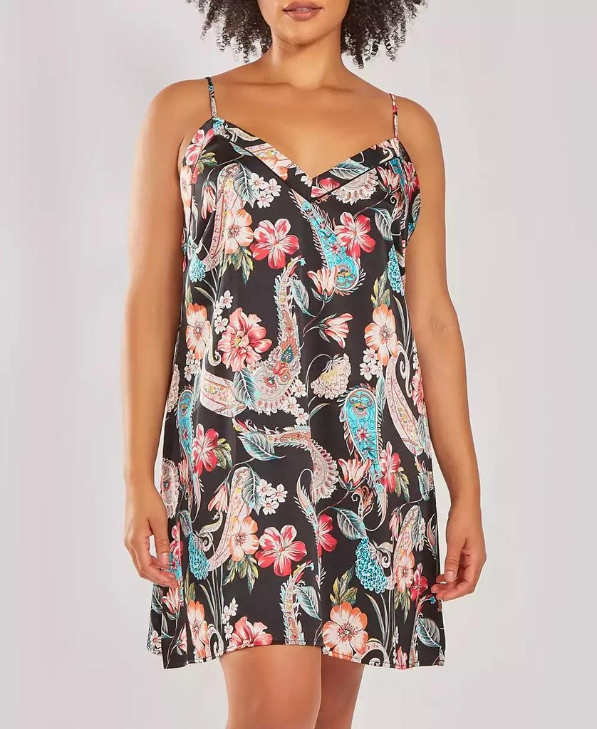 商品iCollection|Plus Size Silky Soft Short Printed Chemise Nightgown,价格¥427,第1张图片