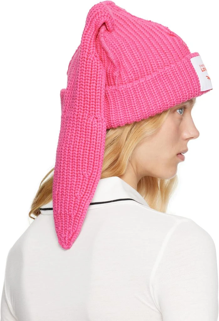商品Charles Jeffrey Loverboy|Pink Chunky Rabbit Beanie,价格¥1082,第3张图片详细描述