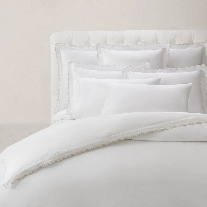 Malin Scallop Organic Cotton Sateen King Pillowcase, Pair 商品