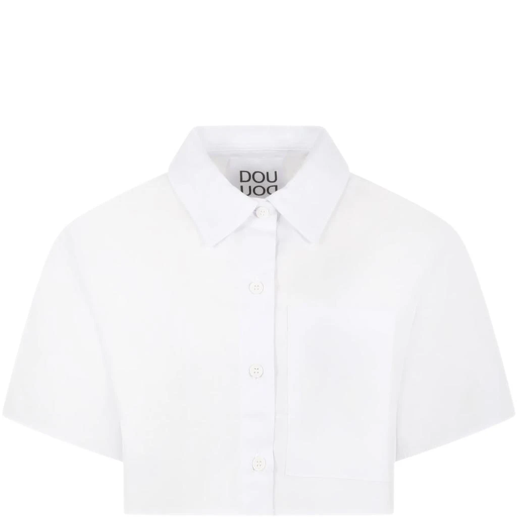 商品Douuod|White Shirt For Girl With Black Logo,价格¥1256,第1张图片