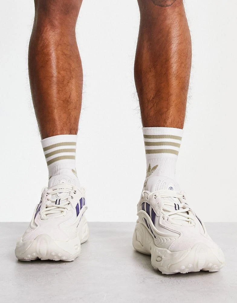 商品Adidas|adidas Originals 'Preppy Varsity' Oznova trainers in off white and navy stripes,价格¥666,第4张图片详细描述