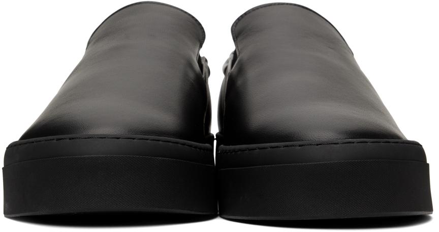 Black Leather Dean Slip-On Sneakers商品第2张图片规格展示
