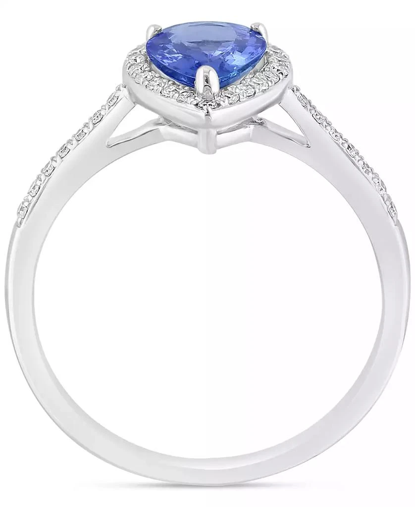 商品Effy|EFFY® Tanzanite (7/8 ct. t.w.) & Diamond (1/6 ct. t.w.) Pear Halo Ring in Sterling Silver,价格¥3117,第3张图片详细描述