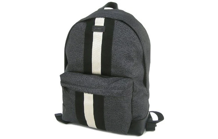 商品[国内直发] Bally|巴利 条纹装饰 尼龙 书包背包双肩包 常规 男款 灰色,价格¥3720,第3张图片详细描述
