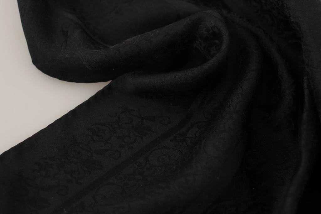 商品Dolce & Gabbana|Dolce & Gabbana Black Flora Design Mens Square Handkerchief Scarf,价格¥979,第2张图片详细描述