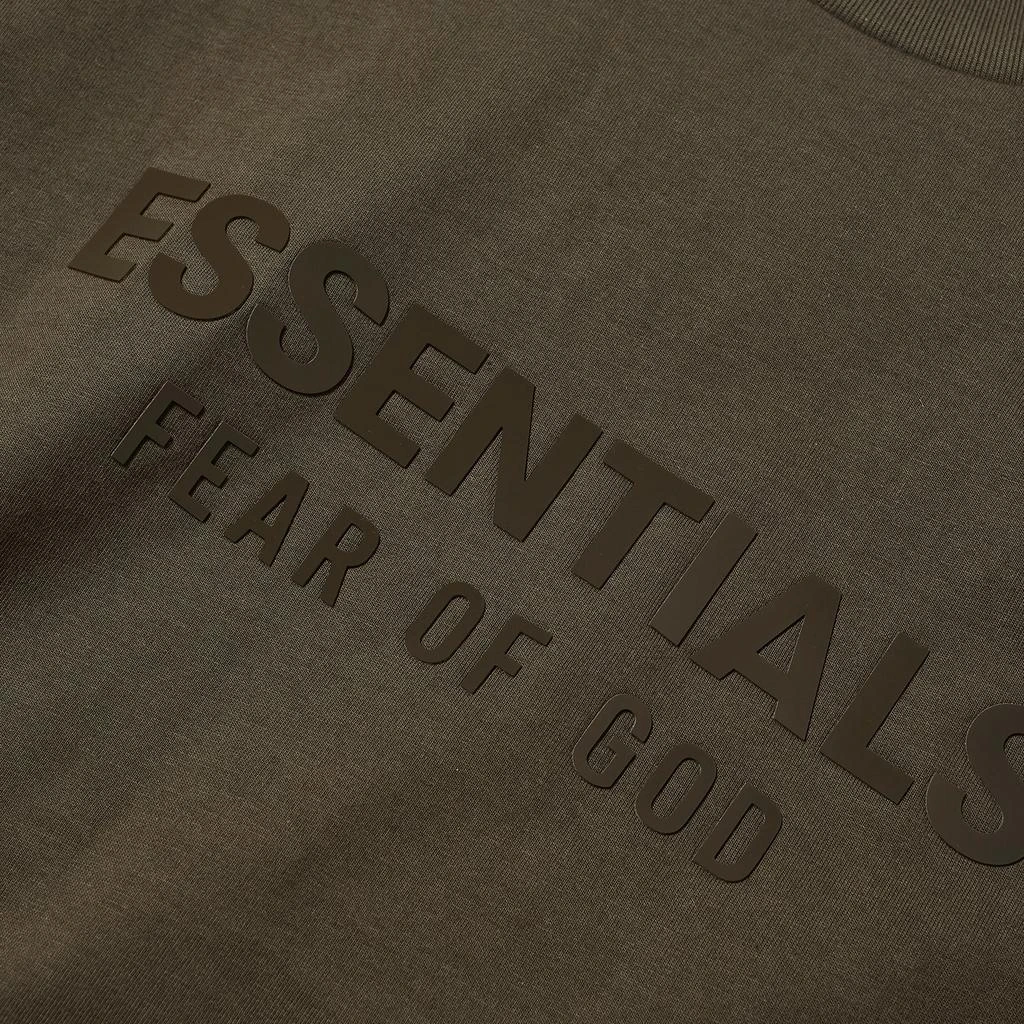 商品Essentials|Fear of God ESSENTIALS Spring Kids Crew Neck T-Shirt - Ink,价格¥166,第3张图片详细描述