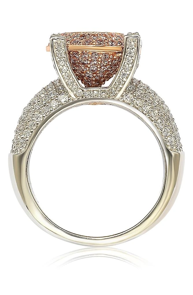 Sterling Silver & 14K Rose Gold Plated Pavé Pink CZ Ring 商品