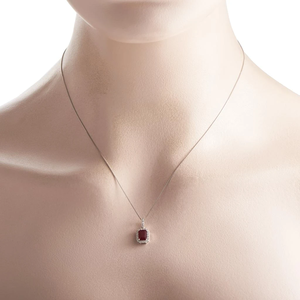 商品Non Branded|LB Exclusive 14K White Gold 0.20ct Diamond and Ruby Pendant Necklace PD4-15910WRU,价格¥5811,第2张图片详细描述