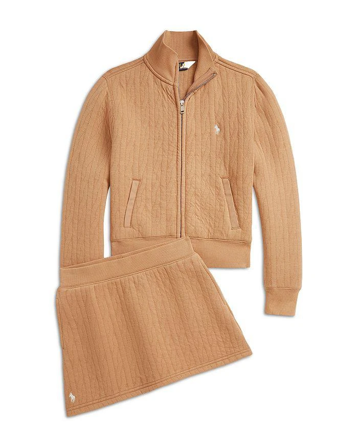 商品Ralph Lauren|Girls' Quilted Cable Motif Jacket - Little Kid,价格¥584,第5张图片详细描述