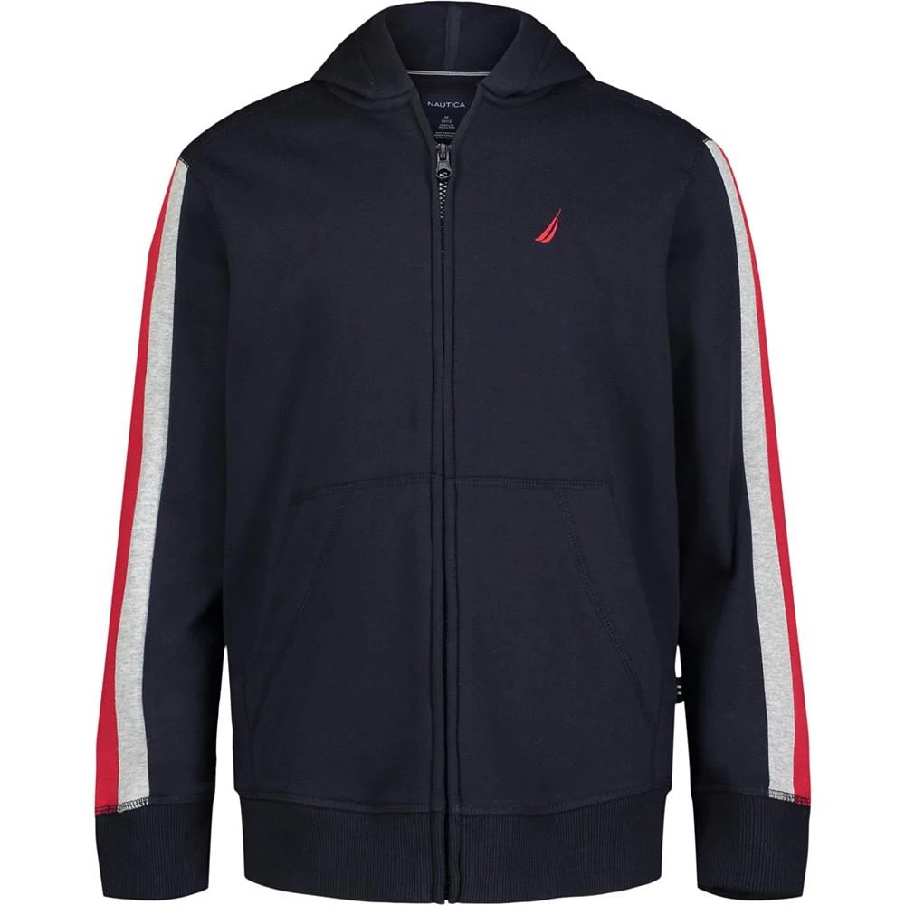 商品Nautica|Big Boys Side Stripe Fleece Hoodie,价格¥177,第1张图片