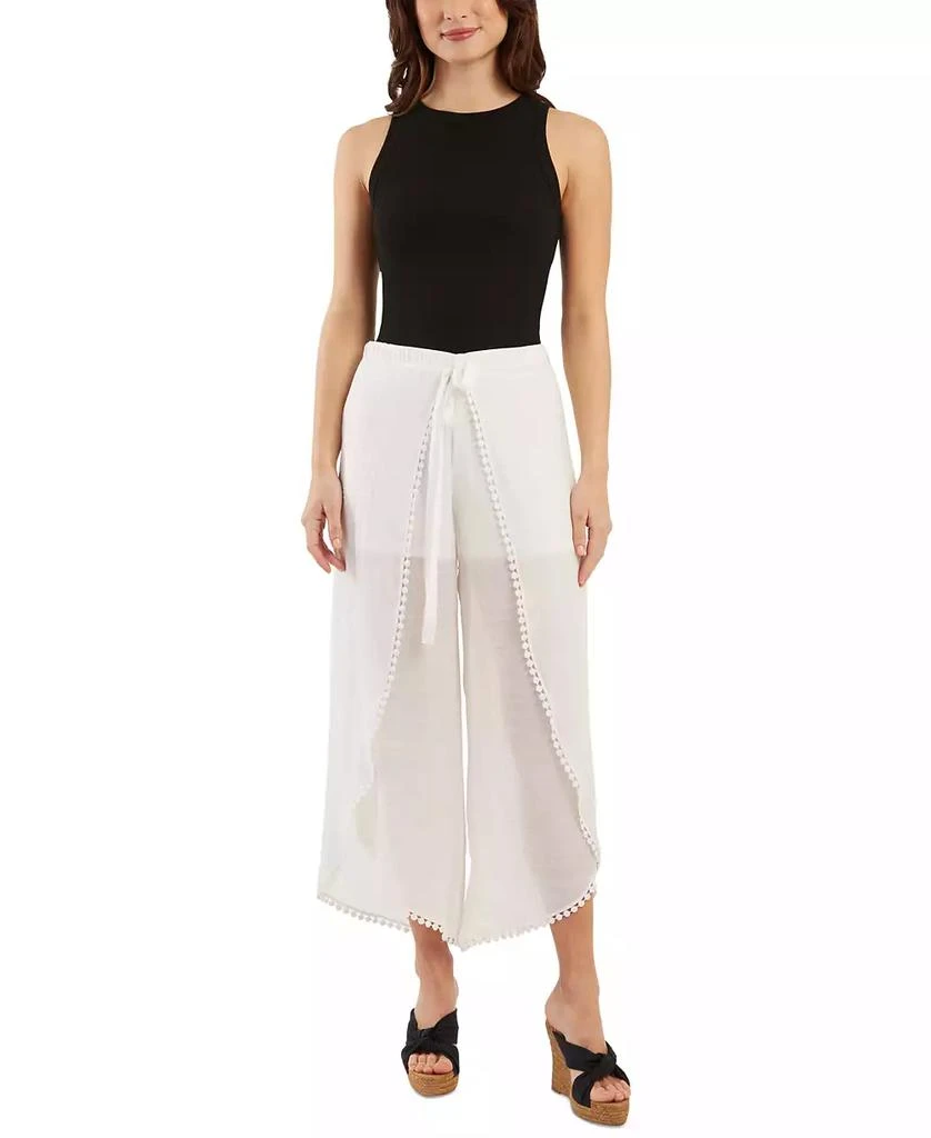 商品BCX|Juniors' Tie-Front Gauze Cropped Pants,价格¥291,第3张图片详细描述