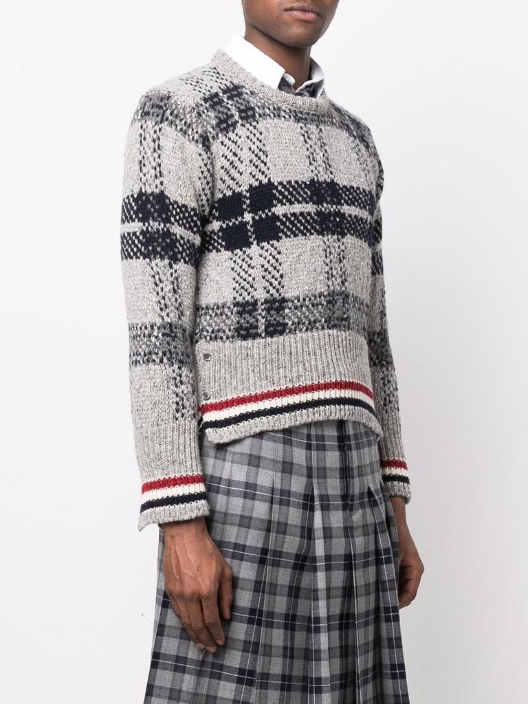 THOM BROWNE MEN PULLOVER IN TB TARTAN JACQUARD MOHAIR TWEED商品第1张图片规格展示