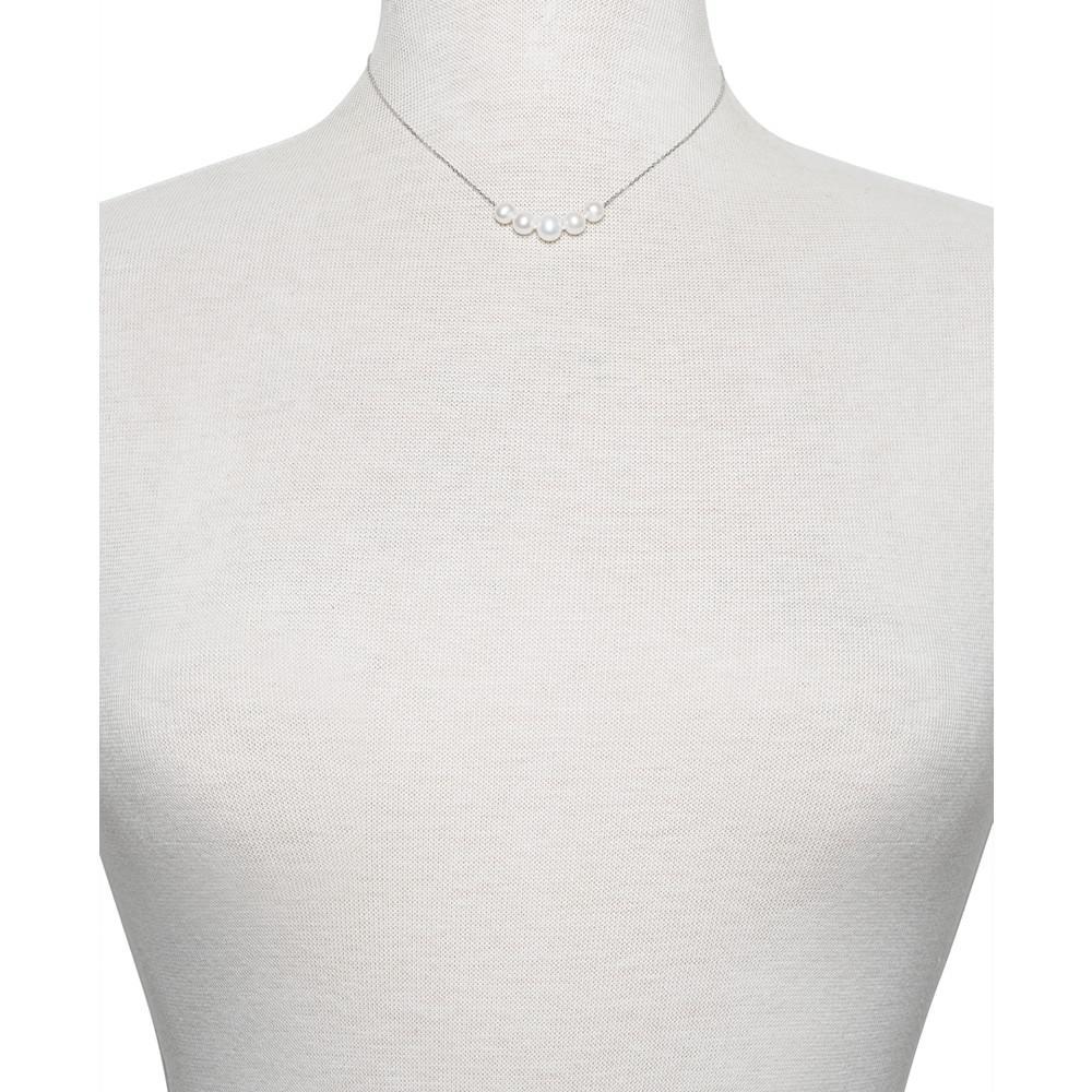 商品Belle de Mer|2-Pc. Set Cultured Freshwater Pearl (4-6mm & 6-8mm) Mommy & Me Collar Necklace in Sterling Silver, 16" + 2" extender, Created for Macy's,价格¥367,第4张图片详细描述
