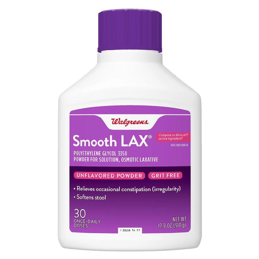 商品Walgreens|SmoothLAX Polyethylene Glycol 3350 Powder for Solution, Laxative,价格¥202,第1张图片