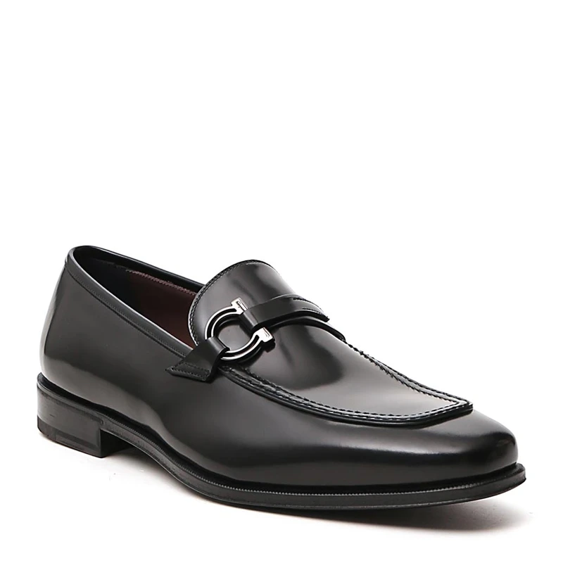 SALVATORE FERRAGAMO 菲拉格慕 男士黑色小牛皮乐福鞋 02C493-732327 商品