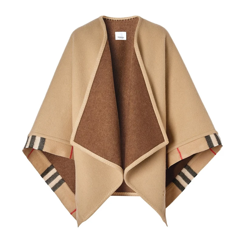 商品[国内直发] Burberry|Burberry 博柏利 女士格纹装饰羊毛混纺披肩 8025563,价格¥10586,第1张图片