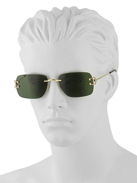 Signature C 59 MM Rectangle Sunglasses商品第4张图片规格展示
