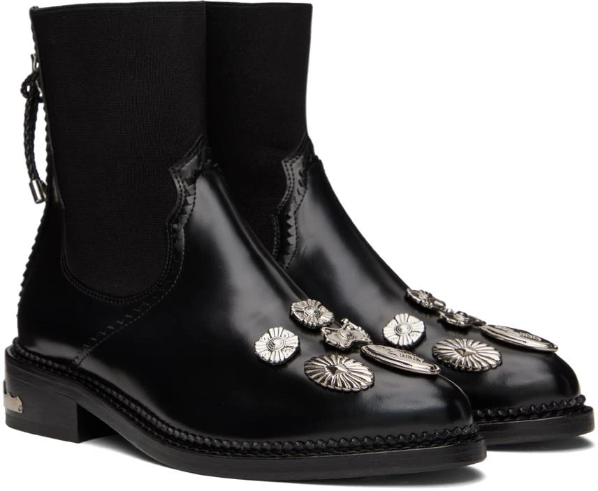商品Toga Pulla|SSENSE Exclusive Black Polido Ankle Boots,价格¥2108,第4张图片详细描述