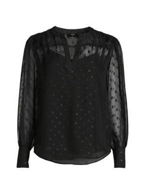 商品Tahari|Textured Mandarin Collar Blouse,价格¥288,第5张图片详细描述