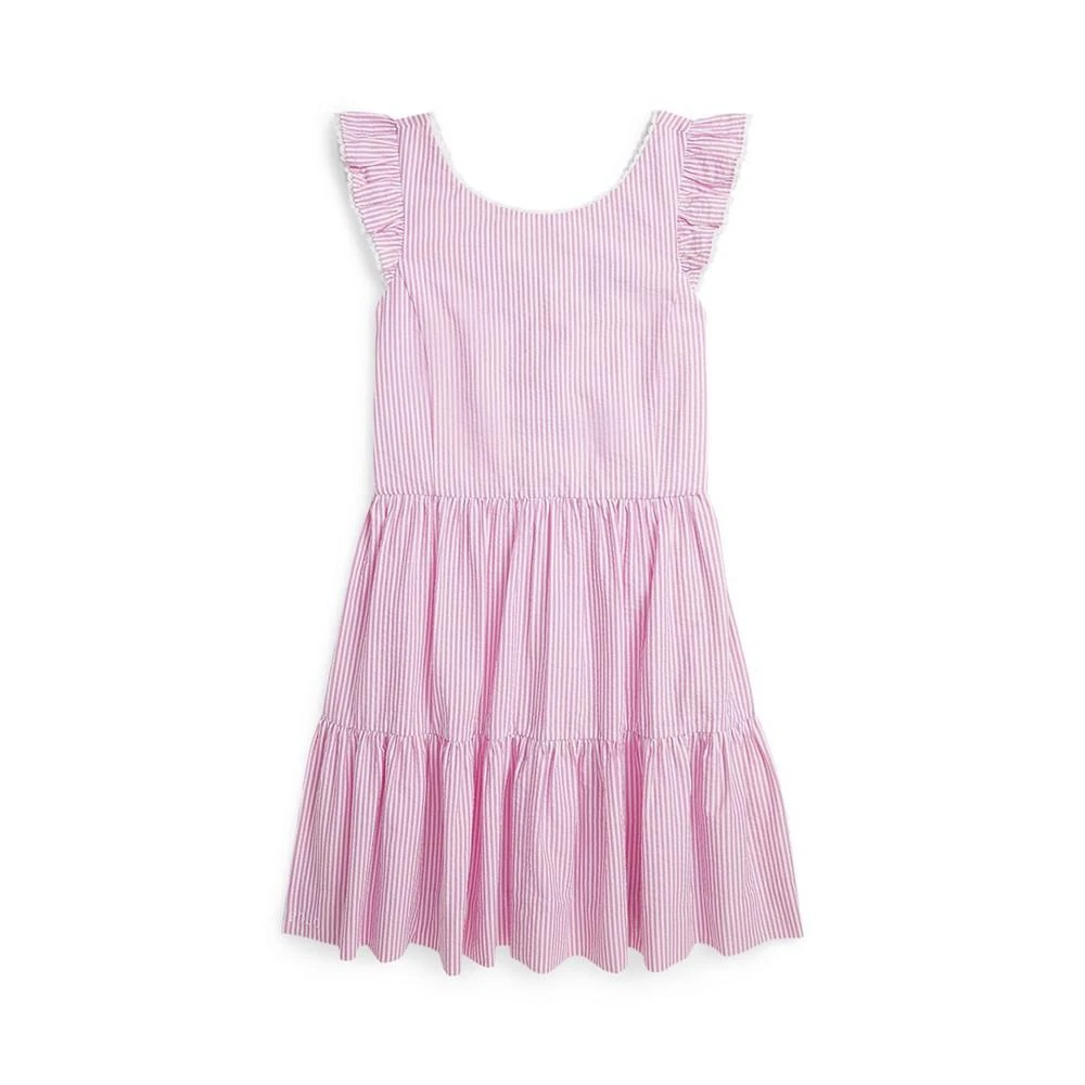 商品Ralph Lauren|Big Girls Striped Cotton Seersucker Dress,价格¥467,第1张图片