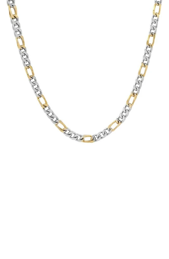 商品HMY JEWELRY|Two-Tone Plated Figaro Chain Necklace,价格¥225,第1张图片