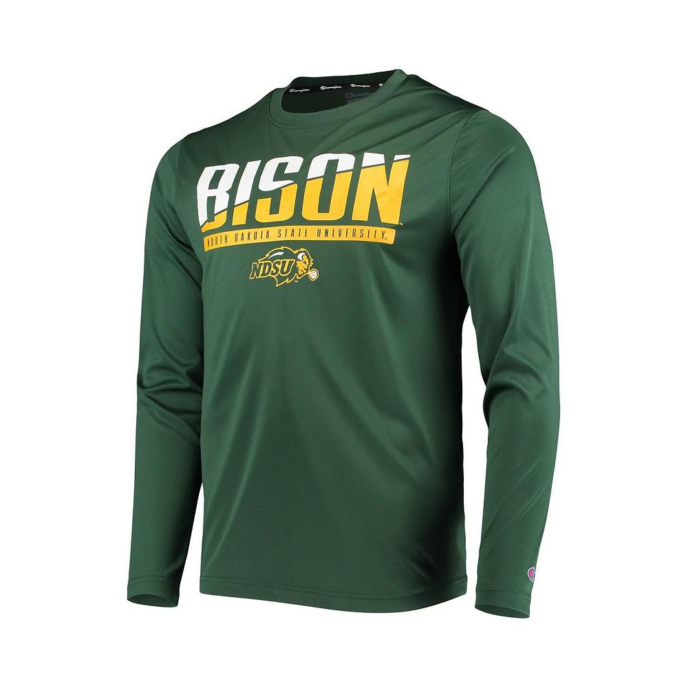 Men's Green NDSU Bison Wordmark Slash Long Sleeve T-shirt商品第3张图片规格展示