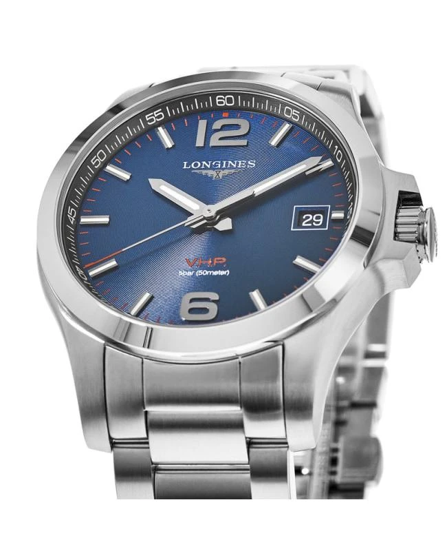 商品Longines|Longines Conquest V.H.P. Stainless Steel Blue Dial Men's Watch L3.716.4.96.6,价格¥6160,第2张图片详细描述