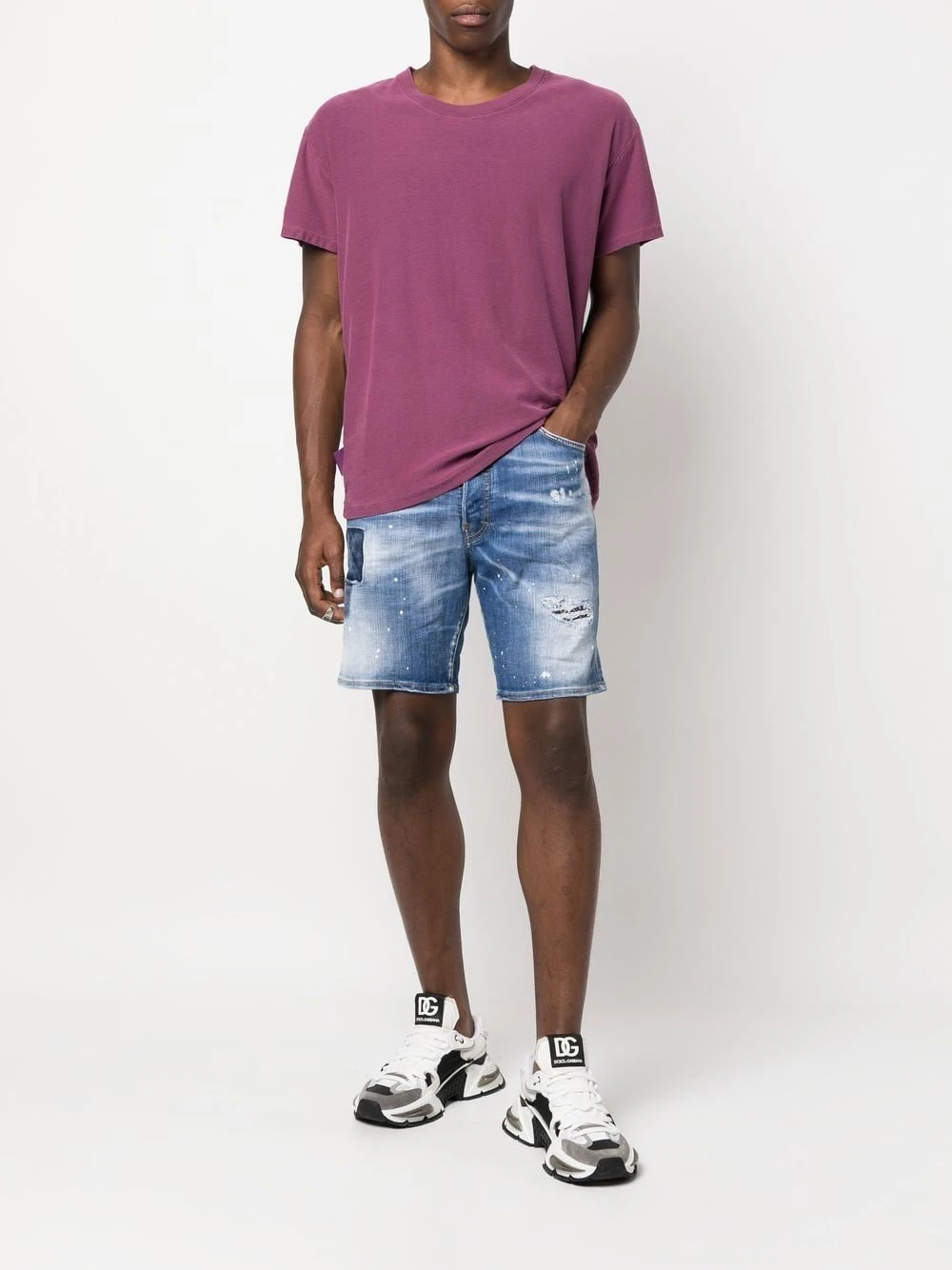 商品【商品预售7天】 DSQUARED2|DSQUARED2 男士短裤 S74MU0775S30342470 蓝色,价格¥2214,第3张图片详细描述