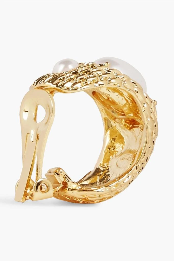 商品Kenneth Jay Lane|Gold-tone faux pearl clip earrings,价格¥172,第4张图片详细描述