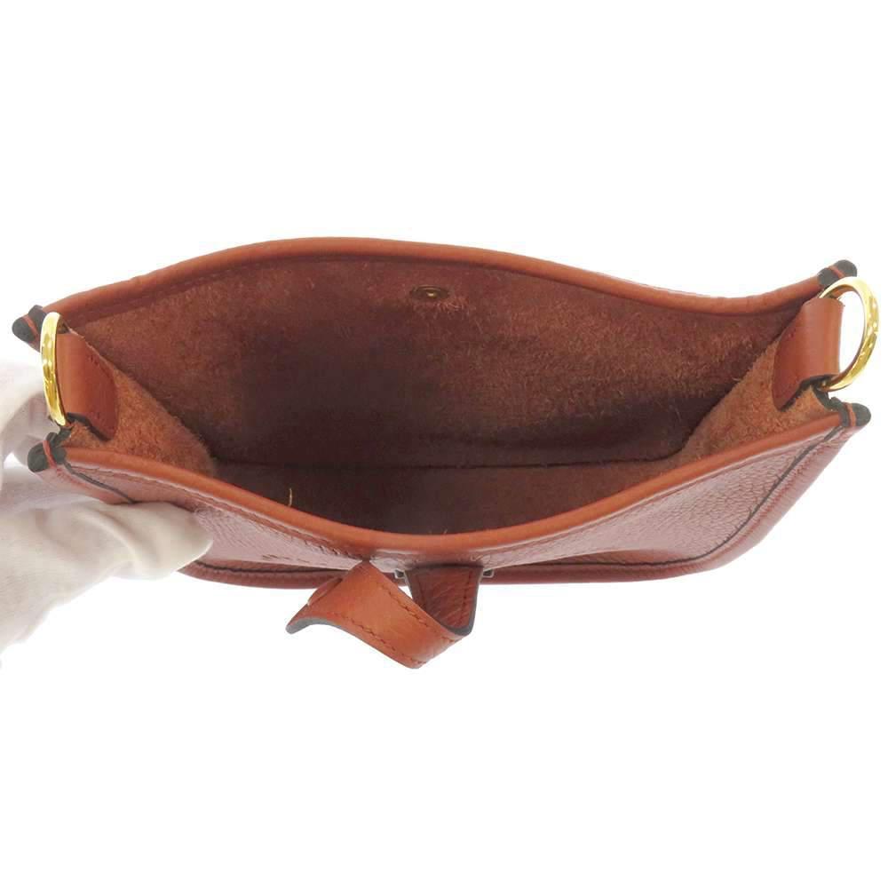 商品[二手商品] Hermes|Hermes Brown Taurillon Clemence Leather Evelyne Amazon TPM Shoulder Bag,价格¥25625,第7张图片详细描述