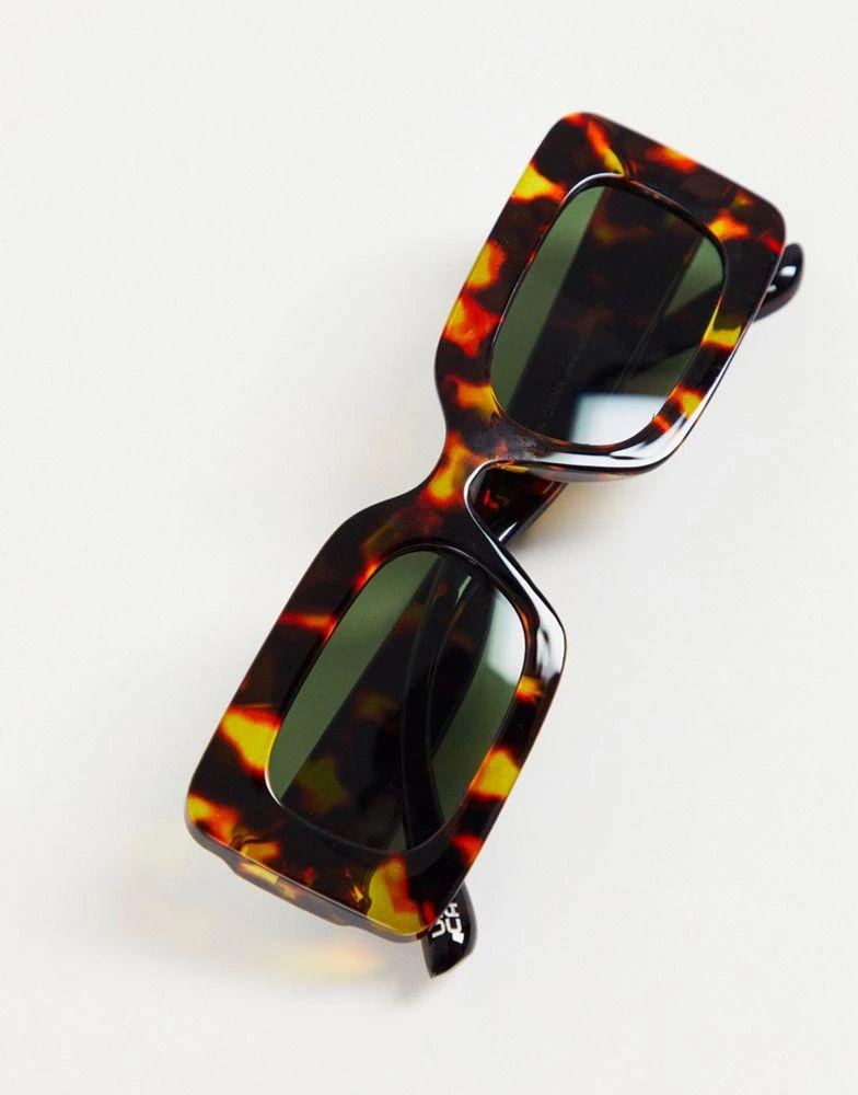 商品ASOS|ASOS DESIGN chunky mid square sunglasses in milky tort,价格¥39,第3张图片详细描述