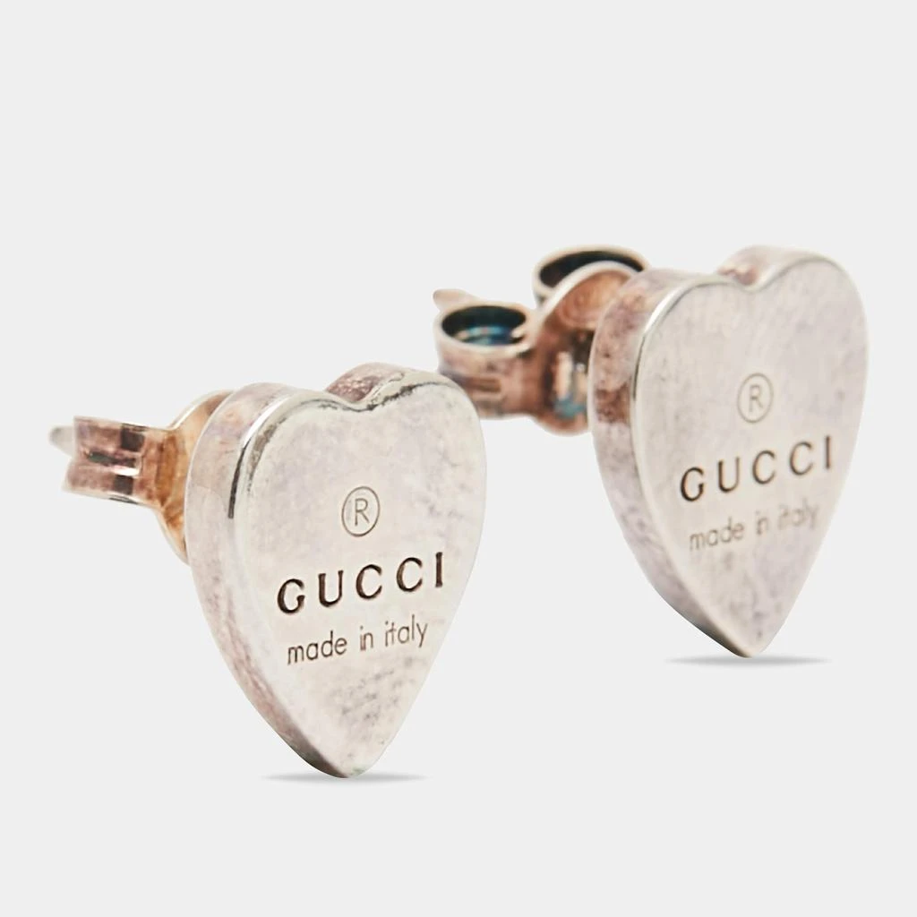 商品[二手商品] Gucci|Gucci Sterling Silver Heart Stud Earrings,价格¥1505,第2张图片详细描述