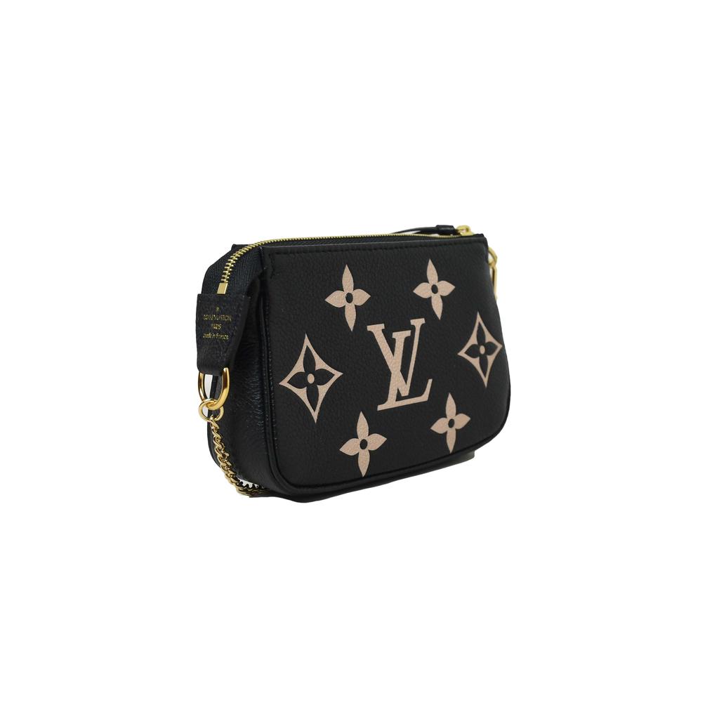 Louis Vuitton Mini Pochette Accessories Bicolor Monogram Empreinte Leather Black商品第2张图片规格展示