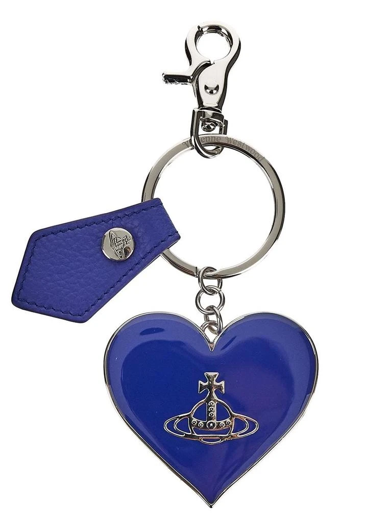 商品Vivienne Westwood|Grain Leather Mirror Heart Orb Keyring,价格¥682,第1张图片
