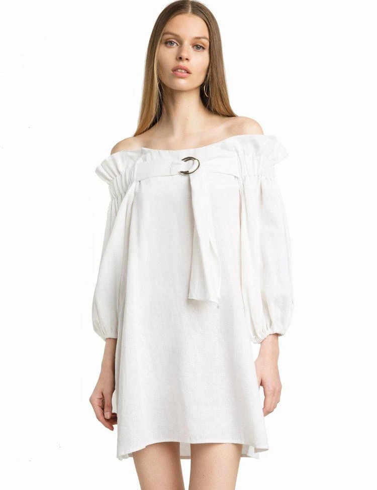商品Pixie Market|Larkin Linen OTS Ring Tie Dress,价格¥599,第1张图片