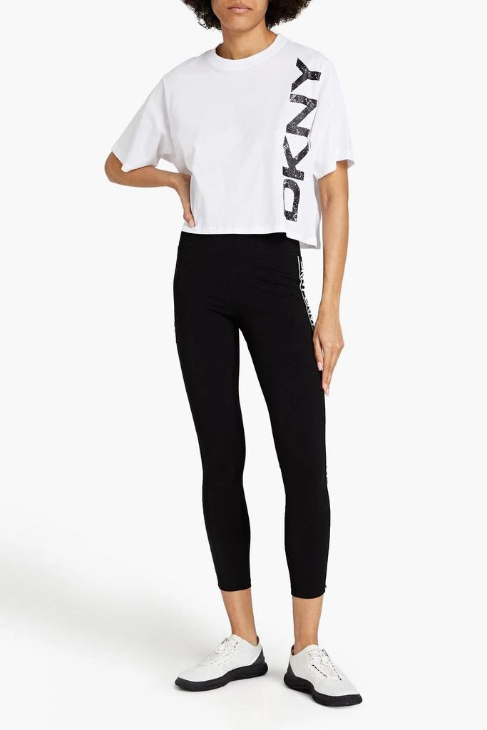 商品DKNY|Cropped appliquéd stretch-cotton jersey leggings,价格¥91,第2张图片详细描述