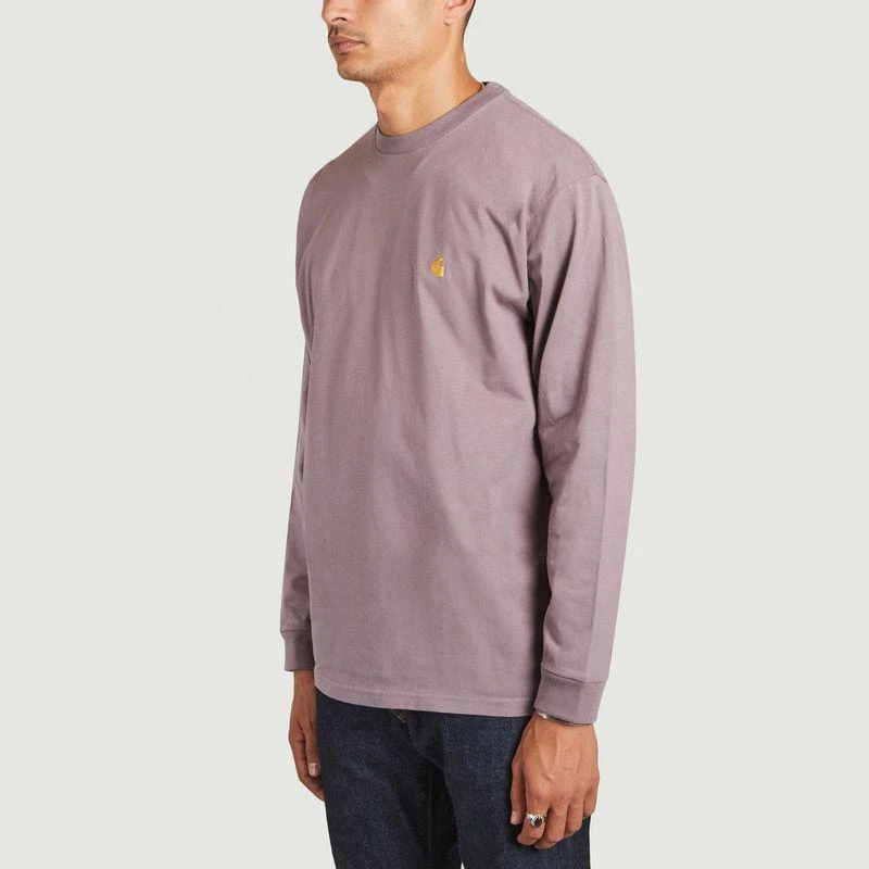 商品Carhartt|L/S Chase Cotton T-Shirt Misty Thistle Gold Carhartt WIP,价格¥222,第2张图片详细描述