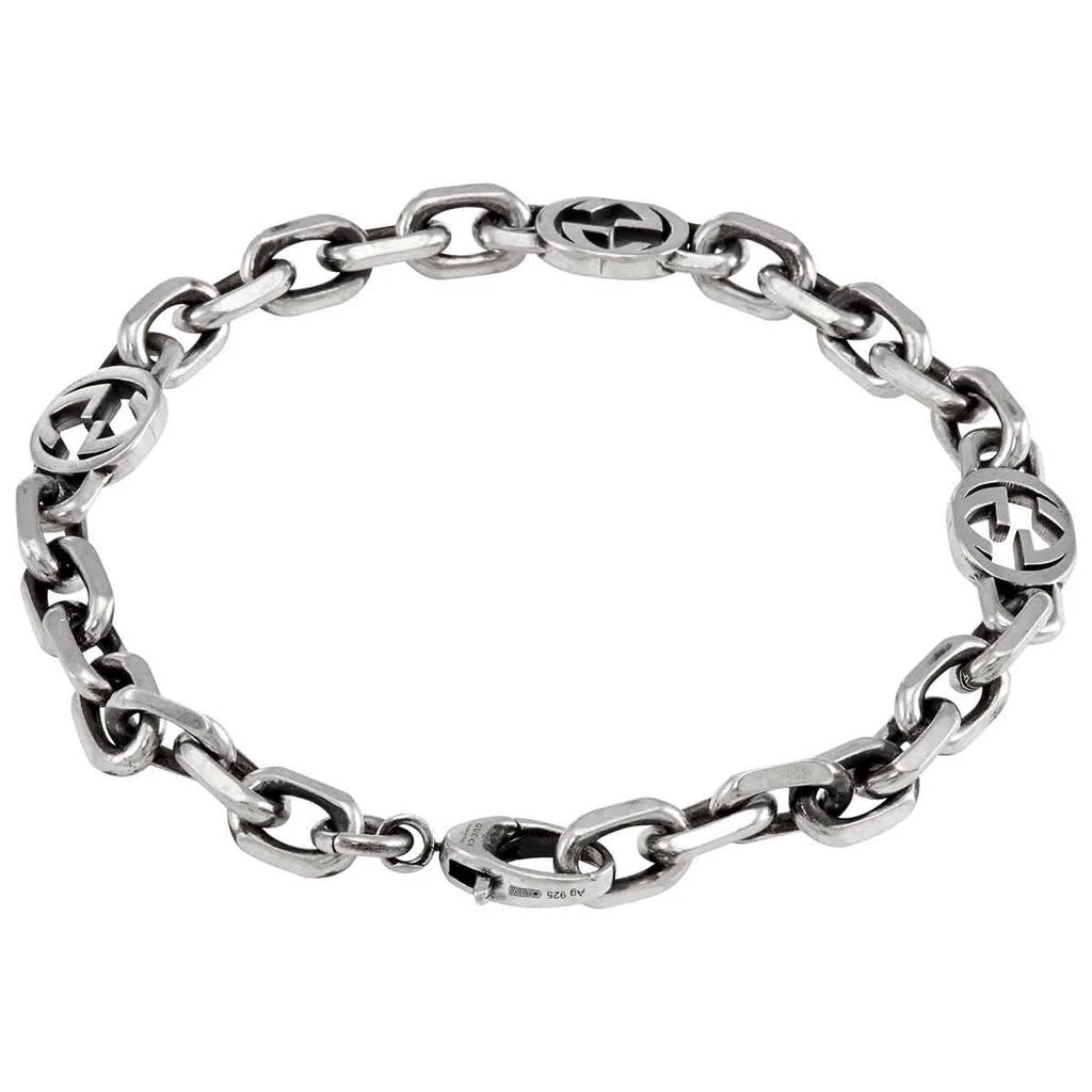 商品Gucci|Silver bracelet with Interlocking G,价格¥2230,第3张图片详细描述