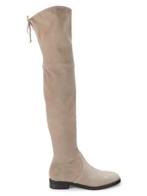 商品Stuart Weitzman|女式 Jocey系列 过膝靴 系带长靴 麂皮,价格¥3235,第1张图片