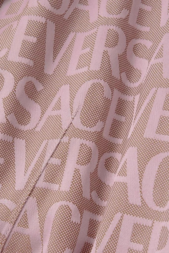 商品Versace|Belted leather-trimmed canvas-jacquard trench coat,价格¥10267,第4张图片详细描述