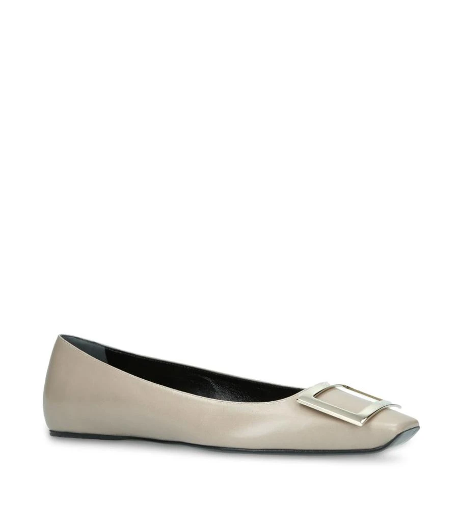 商品Roger Vivier|Leather Quadrata Trompette Flats,价格¥6870,第1张图片