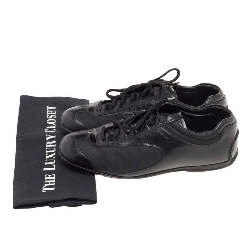 Prada Sport Black Leather And Nylon Low Top Sneakers Size 42 商品