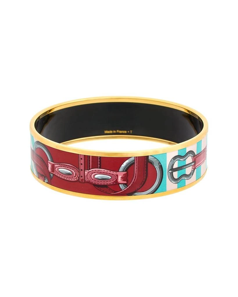 商品[二手商品] Hermes|Hermes Plated Couture Coaching Enamel Bangle (Authentic Pre-Owned),价格¥3154,第2张图片详细描述