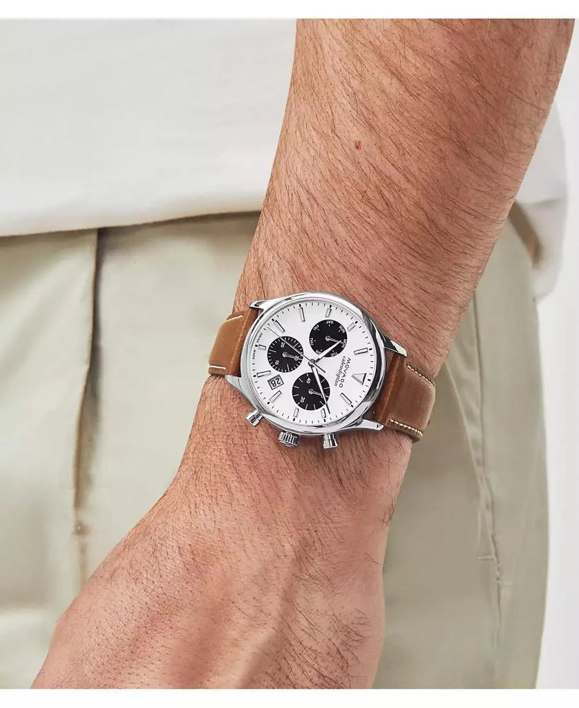商品Movado|Men's Heritage Cognac Brown Genuine Leather Strap Watch 43mm,价格¥6663,第5张图片详细描述