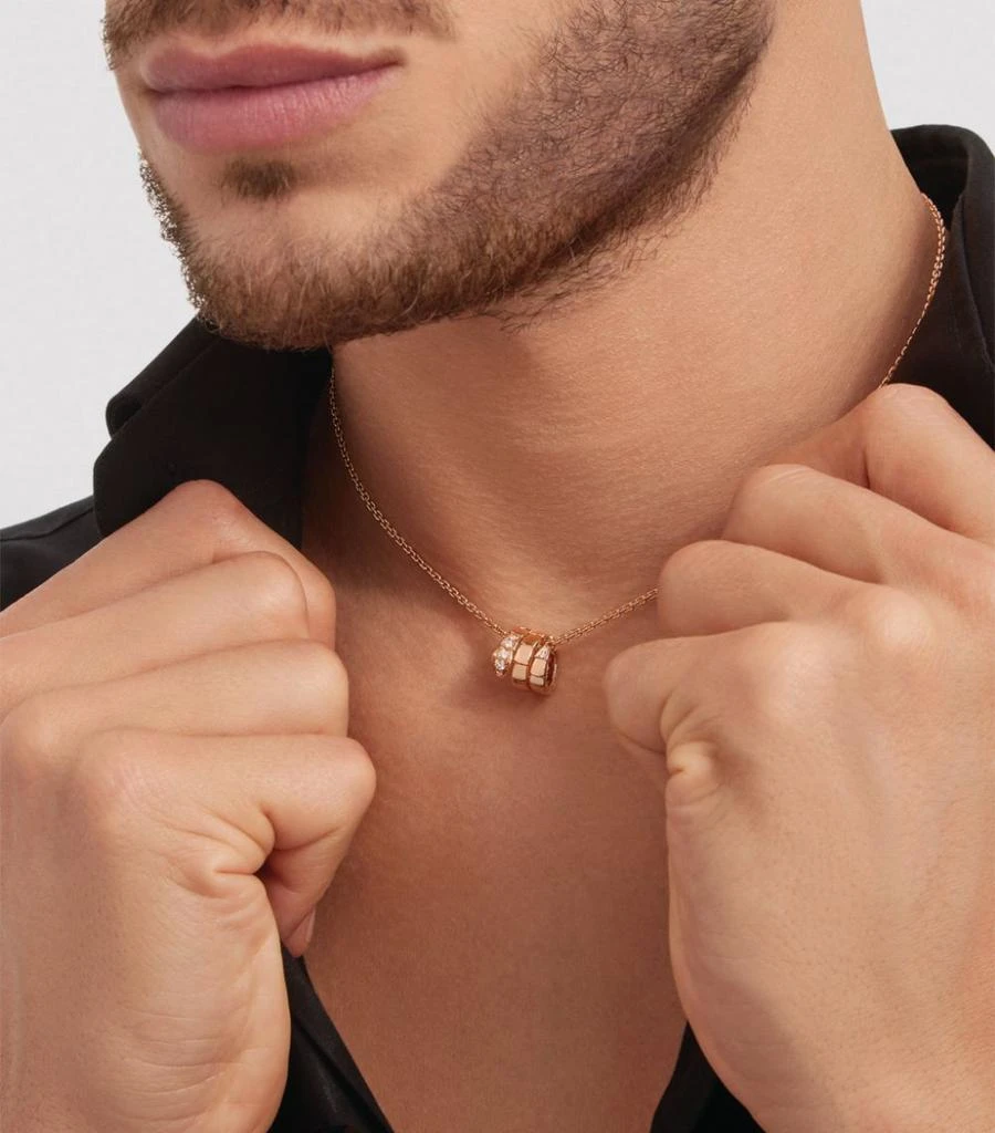商品BVLGARI|Rose Gold and Demi Pavé Diamond Serpenti Viper Necklace,价格¥38928,第2张图片详细描述