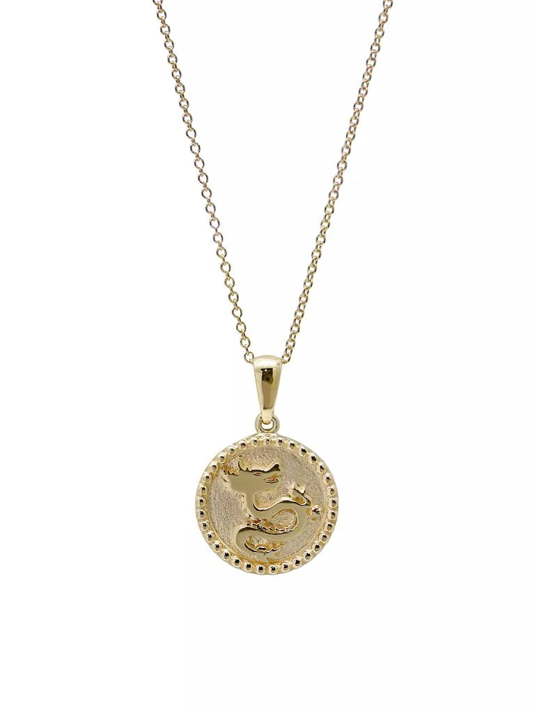 商品Anzie|Dew Drop 14K Yellow Gold Dragon Medallion Pendant Necklace,价格¥8242,第1张图片