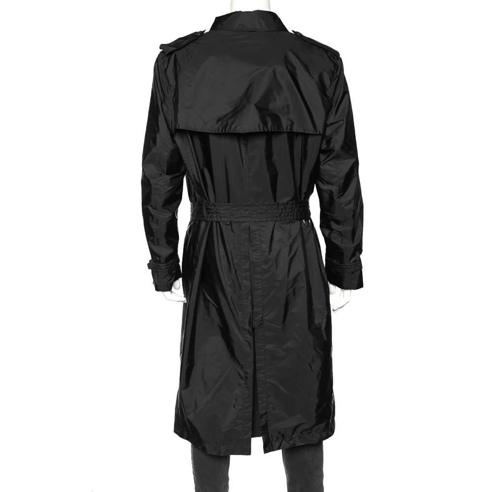 商品[二手商品] Burberry|Burberry Black Taffeta Double Breasted Long Coat XL,价格¥2568,第3张图片详细描述